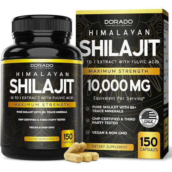 Shilajit Capsules with 85+ Trace Minerals (75 Day Supply, 1000mg Extract per Serving) Himalayan Shilajit for Men & Women with Fulvic Acid - Third Party Tested Supplement, Non GMO, Vegan & USA Made