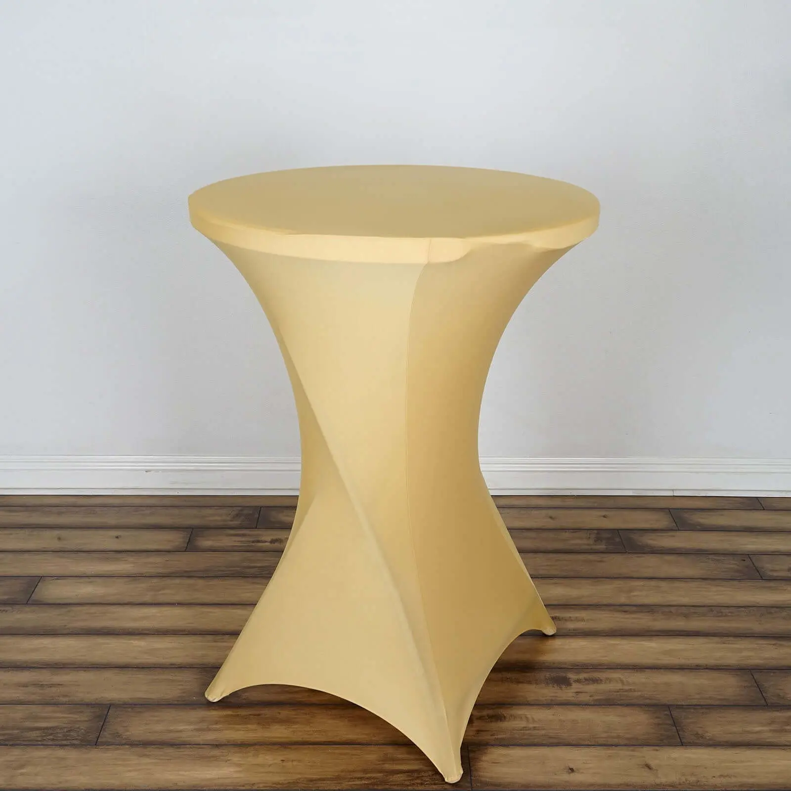 Spandex Round Cocktail Table Cover, 30" Champagne Event & Party Supplies - Easy Setup, Easy to Maintain Stretch Fitted Highboy High Top Tablecloth, Event Supplies, Party Supply