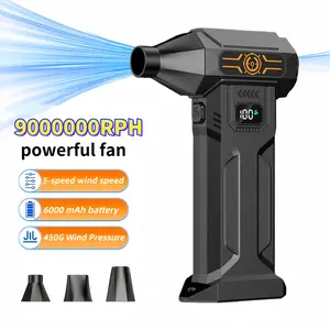 Portable Turbine Jet Blower，9000000RPH High-Power Snow Blower/Snow Remover,6000mAh battery pack，USB-C Fast Charging, 5 wind speed modes. Suitable for Dust Removal (cars/computers), Snow Pile Clearing, and Leaf Blowing.Cleaning tools