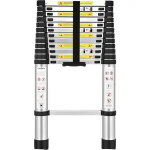 (12.5Ft/3.8M) Telescoping Ladders,EN131Standards Multi-Purpose Folding  Extension Ladder