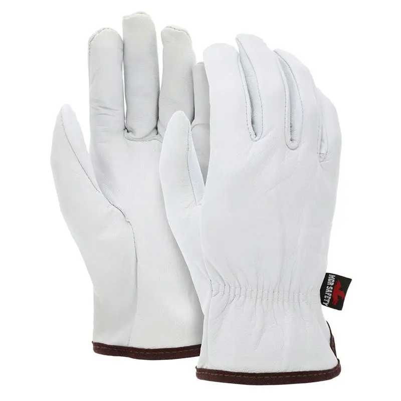 MCR Safety 3601 Premium Grain Goatskin Leather Drivers Work Gloves, Flexible, Shirred Elastic Back, Soft Feel, Straight Thumb, Strongest Tensile Strength