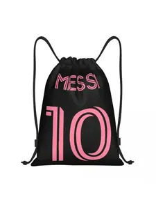 Famous Soccer Player Drawstring Backpack, Football Party Outdoor Casual Portable Drawstring Bags for Men Women, Travel Essentials Waterproof Swim Sports Gym Bag, Soccer Gifts for Men
