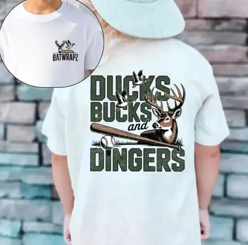 Ducks Bucks And Dingers Graphic Youth Shirt, Funny Hunting Baseball Tee, Deer Duck Hunter Baseball Lover Shirt, Outdoor Sports Fan Gift, Casual Hunting Lifestyle Shirt, Youth Outdoor Clothing, Available In Sizes XS–XL Apparel Made In The USA