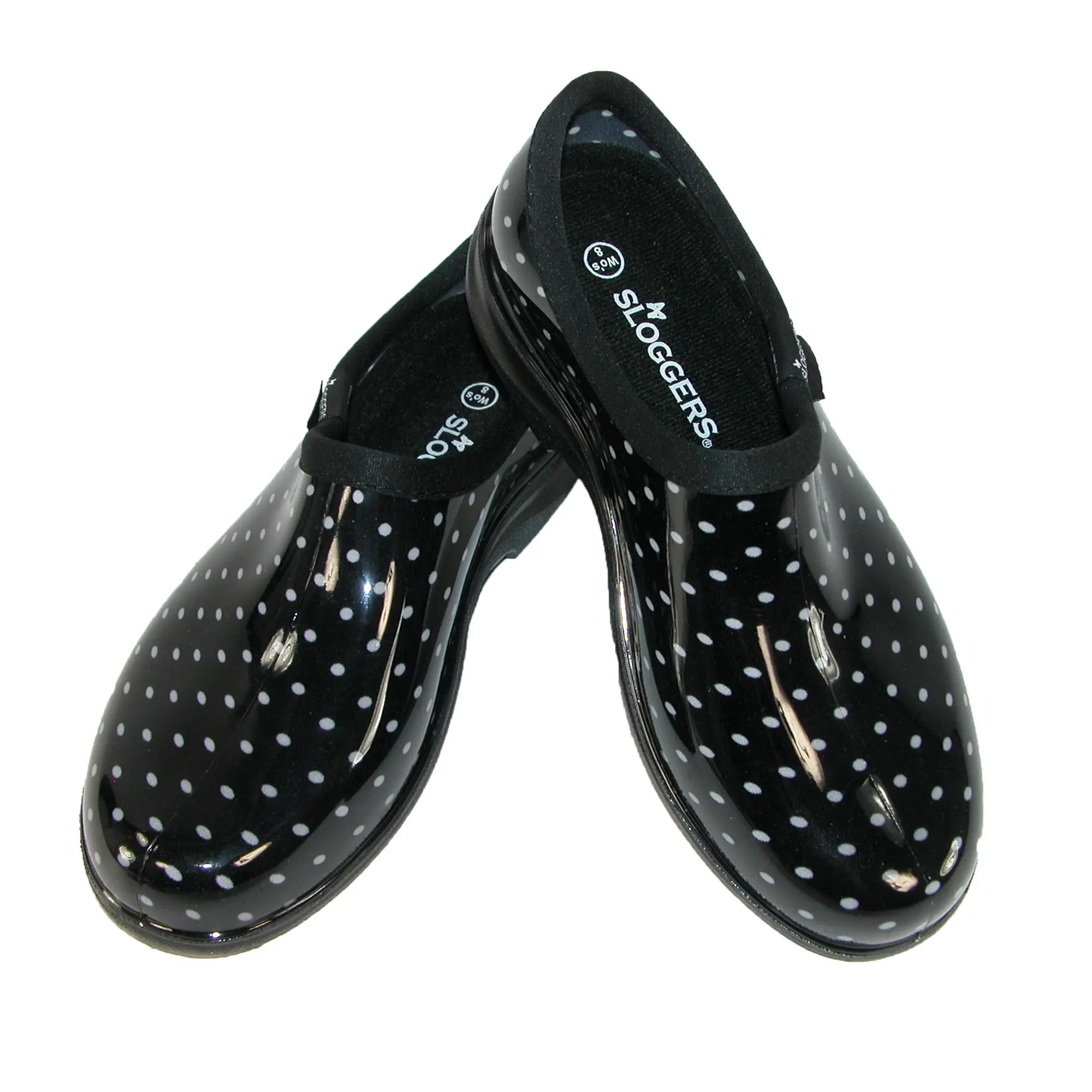 Sloggers Female Polka Dot Print Short Slip-On Rain & Garden Footwear, Medical Grade Dry Home Use Rain Shoes, Recyclable