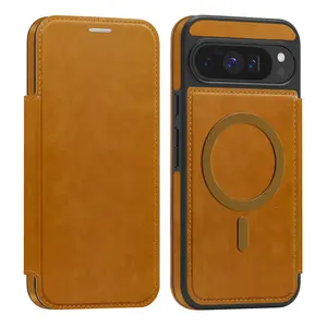 Suitable for PIXEL10ProXL card slot flip phone case, magnetic leather PIXEL9pro anti-drop protective cover