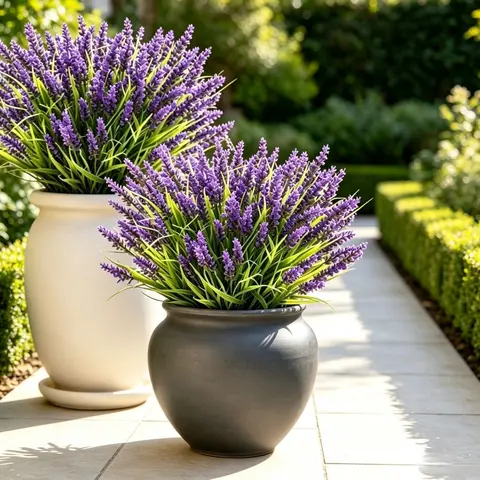 BEGINS Artificial Lavender Plants UV-Resistant Faux, Weatherproof Plastic Shrubs for Outdoor & Indoor Porch, Patio, Garden, Window Boxes, House Decor & Hassle-Free Maintenance, 12/24 Pack