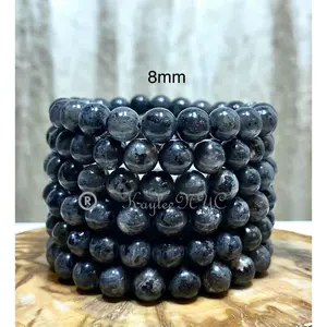 Wholesale 6 Pcs Natural Larvikite 8mm 7.5” Crystal Healing Stretch Bracelet