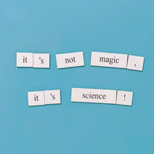 Science Basics Word Magnets - Lab Office Decor Scientist Magnetic Poetry Set - Leave Funny Messages and Rants to Professor and Lab Mates - Genius Lab Gear
