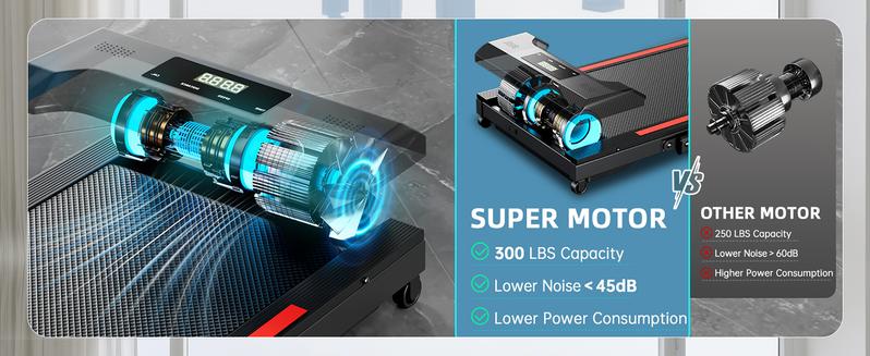 3.0 HP Under Desk Walking Pad Treadmill with Handle Bar- Portable Remote Control Treadmill with LED Display,Walking/Jogging/Running Machine for Home & Office