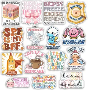 Dermatology Sticker Pack, Derm Doctor Skincare Dermatologist Sticker, Dermatology Staff Dermatologist Gift, Decor for Laptop Tablet Spa Office Clinic Water Bottle Helmet Vehicles