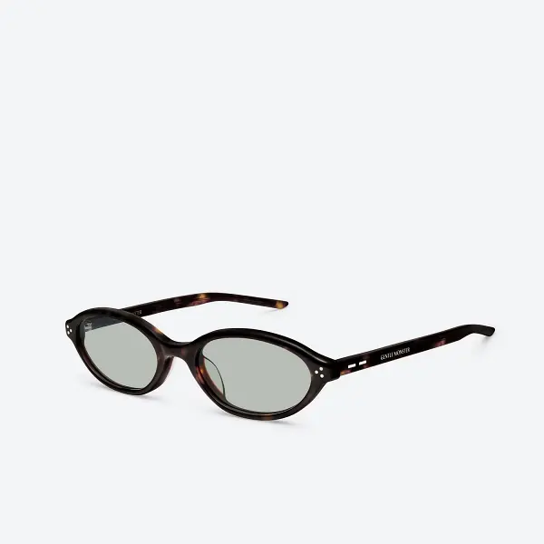 GENTLE MONSTER La Cha T1 Tortoise Frame Green Lenses Round Shape