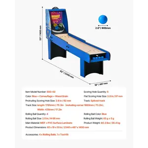 VEVOR8'RollandScoreClassicArcadeGameTable, Arcade MachineIndoorwithElectronicScorer, Sound, AutomaticBallReturnforAdultsKidsFamilyRecreationGameRoom, 4BallsIncluded