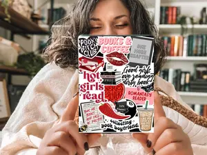 Hot Girls Read Sparkly Kindle Insert for Clear Case, Glitter Overlay Kindle Paper Insert, Bookish Kindle Accessory