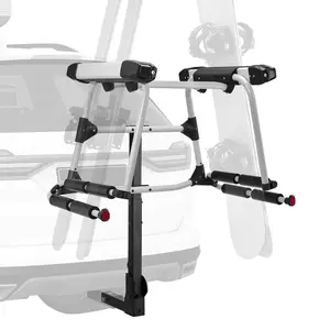 Heavy-Duty Hitch Mounted Ski And Snowboard Rack For 2-Inch Receiver Carries Up To 6 Pairs Of Skis Or 4 Snowboards With Key Lock And Security Strap, Tilt-Down Access, Rubber Padding, Easy Assembly For Cars, SUVs