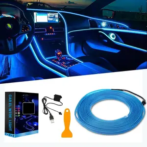El Wire Lights for  Inteior Dash Light Blue Neon Lights 16FT/5M  Led Strip Light USB 5V Decoration