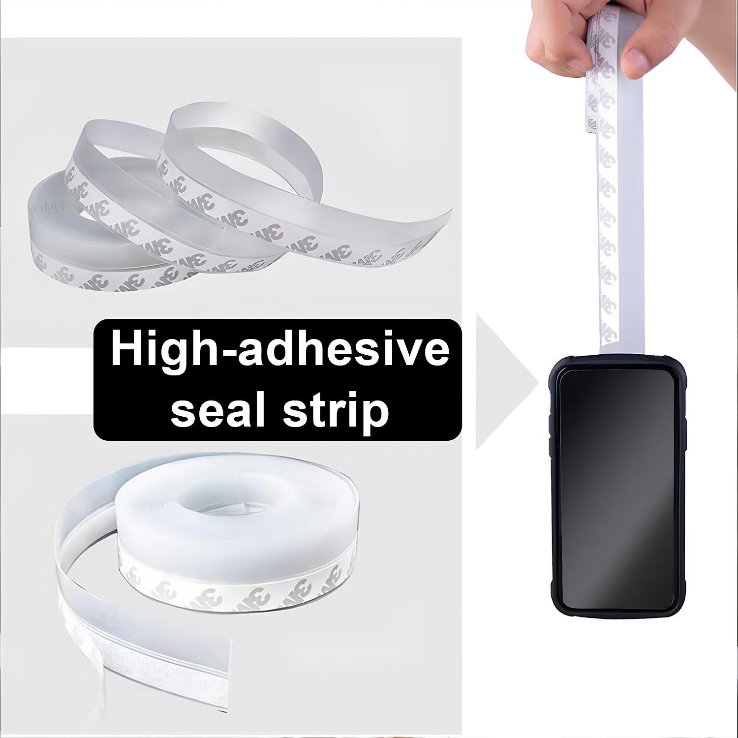 Silicone Seal Weather Stripping Insulation Tape - Self-Adhesive Silicone Weather Stripping Weatherproof Soundproof Insect repellent for Door & Window, Under-Door Draft Stopper, Bottom & Side Seal - Glass Gaps