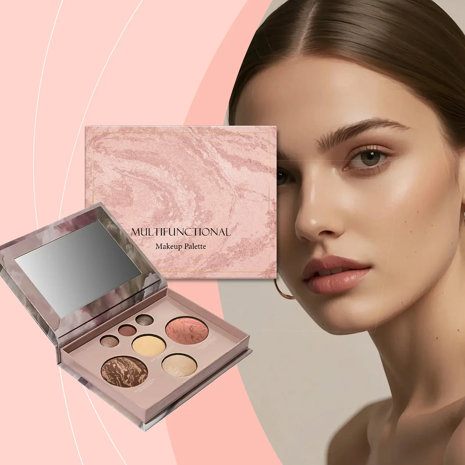 7 Color Contour Eyeshadow Blush Palette, Multi-Use Makeup Kit for Eyes & Cheeks, Perfect for Daily Use & Special Occasions, Highly Pigmented Palette, Multicolor Eyeshadow Palette，Dating, traveling, daily makeup, beauty products