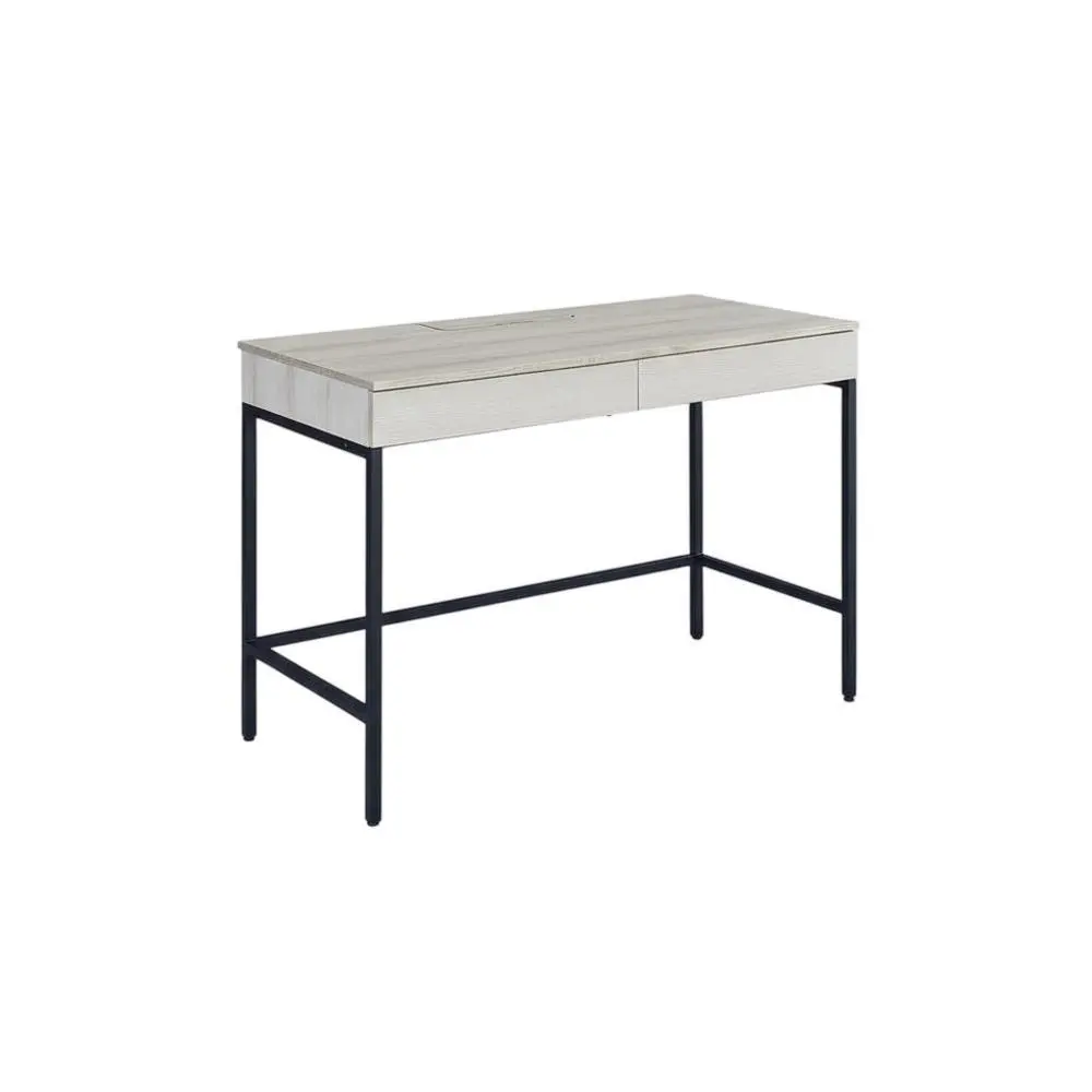 Black And Multi Office Desk With Metal Tube Frame And Laminate Surface