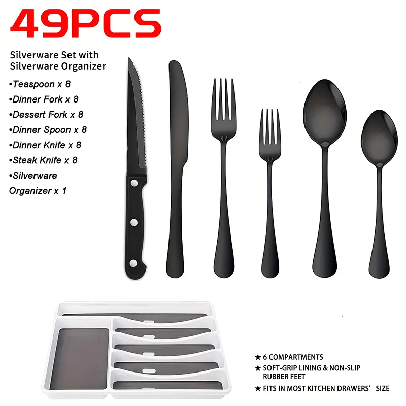 Black-49pcs(With Storage Tray)
