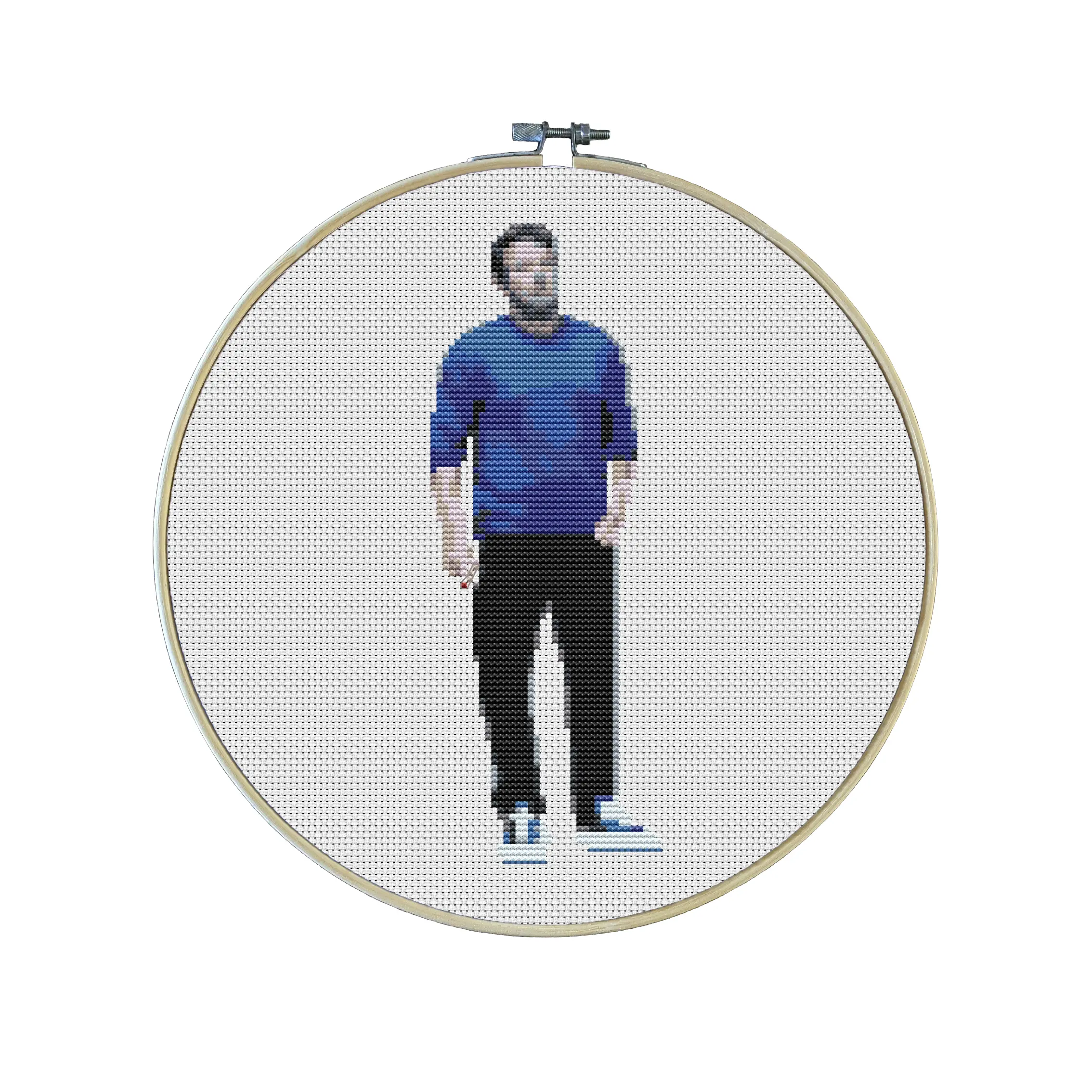 Ben Affleck Premium Cross Stitch Kit - EVERYTHING INCLUDED | Smoke Break | Subversive | Pop Culture Patterns | Coworker Gifts | Gifts for Introvert