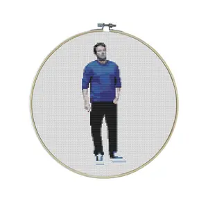 Ben Affleck Premium Cross Stitch Kit - EVERYTHING INCLUDED | Smoke Break | Subversive | Pop Culture Patterns | Coworker Gifts | Gifts for Introvert