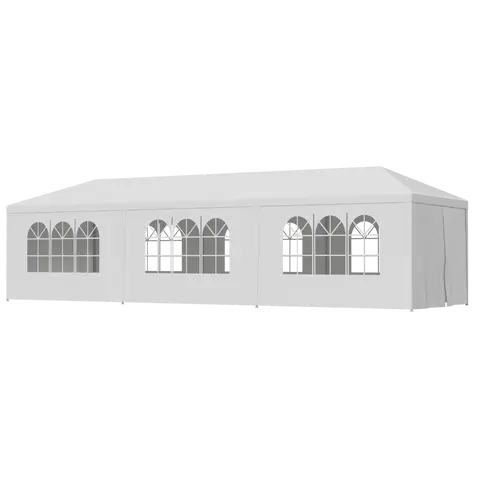 Summerwins Large Outdoor Canopy Shelter - SUPERDEAL Full-Size Steel Tube Frame, Polyethylene Material, 10x20 ft, Stable, 77" Wall Standing, Multi-Size Options, Fits 10 People, Ample Coverage Area, Includes Manual (White) for Weddings, Parties