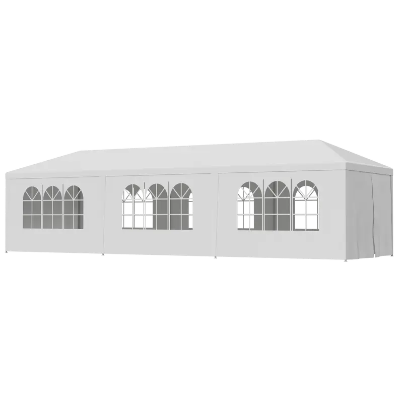 Large Rectangle Canopy Tent - Multi-Size Canopy Sunshade with 10x30 ft Max, Stable Steel Frame, Polyethylene Detachable Top, UV Protection, Stakes for Weddings, Celebrations (Sports & Outdoor, Camping & Hiking, Tents & Accessories)