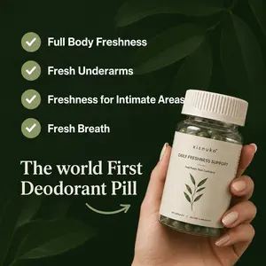 Internal Deodorant Supplement, Natural Odor Control Chlorophyll Pills for Full Body Freshness, Gut & Skin Health Support, Mint & Parsley, 30 Capsules