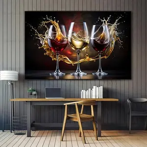 Modern Abstract Wine Glass Canvas Art Print,  Frameless Wall Decor for Living Room and Bedroom Ornaments Decoration