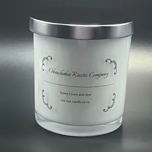 Green Clover and Aloe Soy Wax Candle 10 Oz