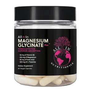 All-In Magnesium Glycinate Plus with L-Threonate | Dietary Supplement Capsules for Relaxation & Total Wellness Support