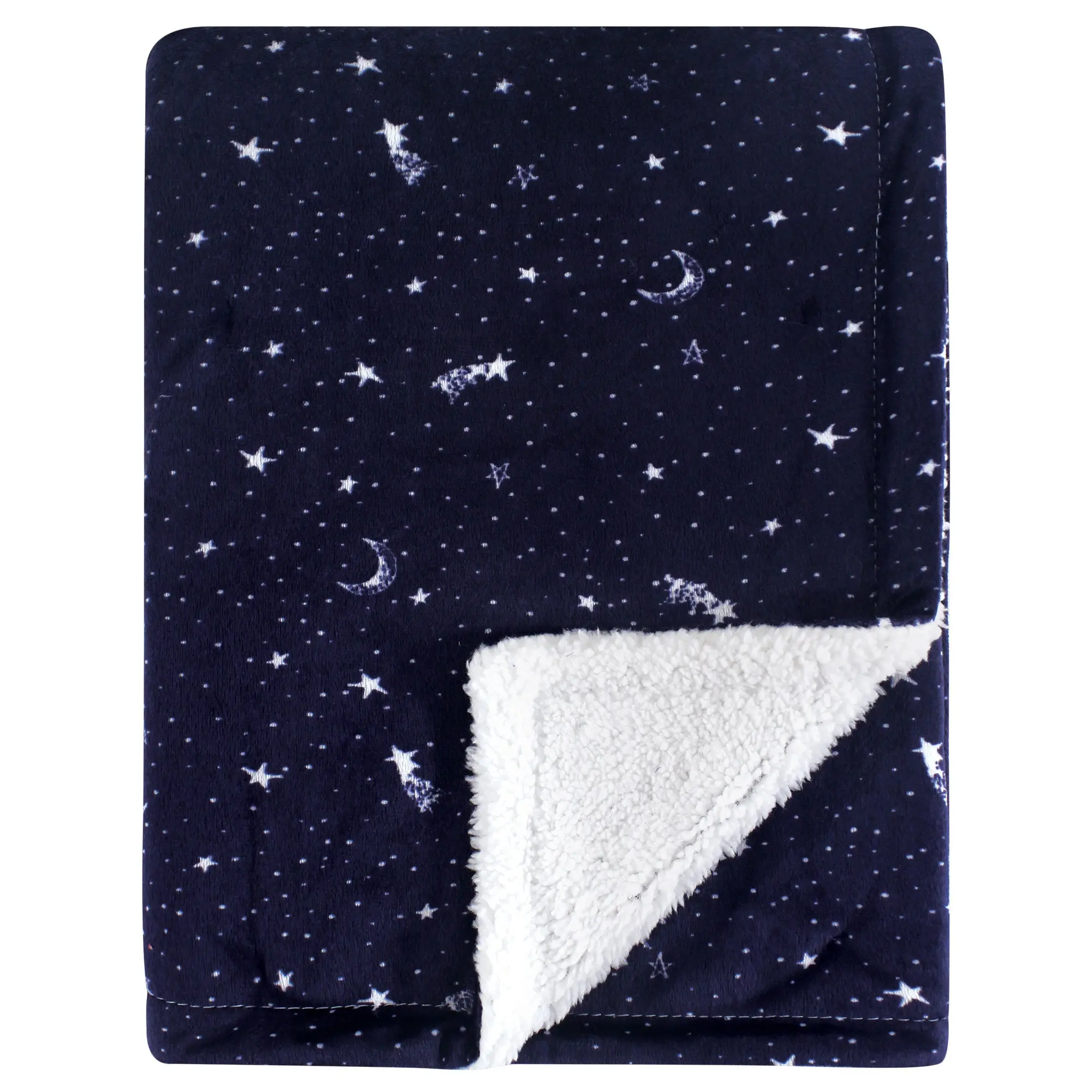 Yoga Sprout Mink and Sherpa Plush Blanket, Moon