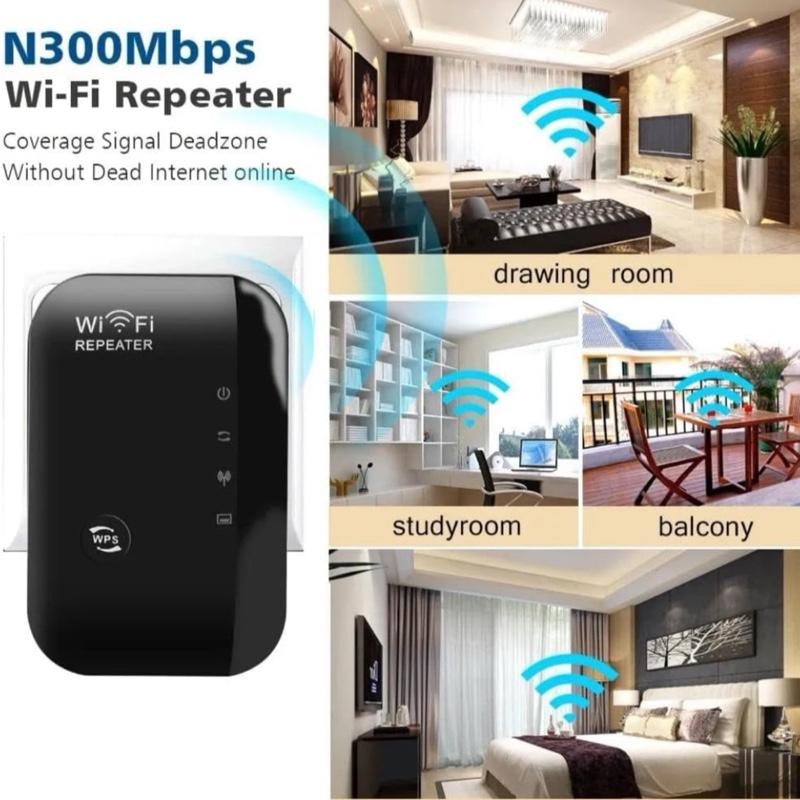 WiFi Repeater - Wireless Network Accessory with Power Switch, USB Port, and LED Indicators for Easy Use