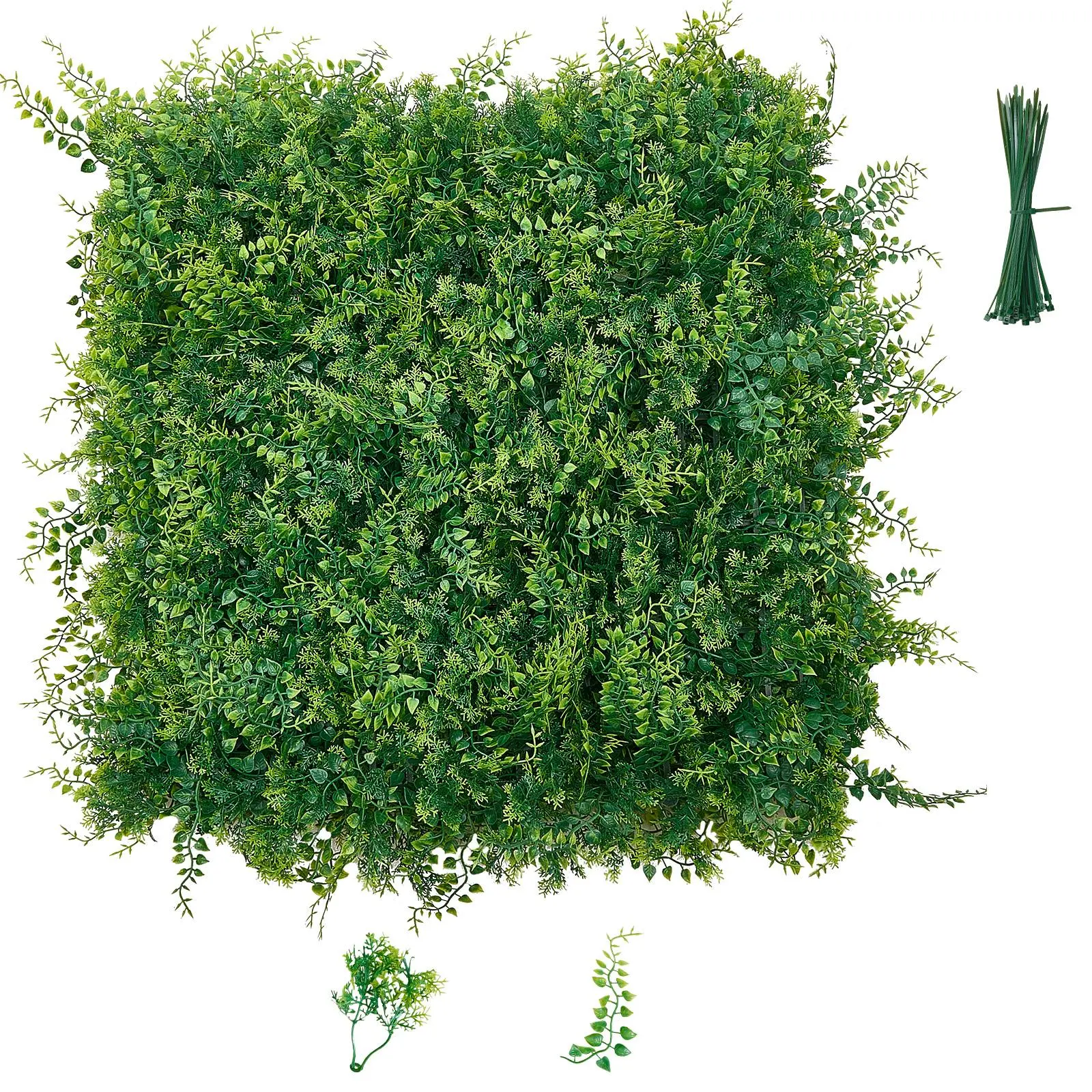 【SummerFinds】VEVOR Artificial Plant Wall, 12PCS 20 x 20 in Artificial Boxwood Panels, Sun Protection Greenery Backdrop Privacy Hedge Fence, Fake Grass Screen for Wedding, Indoor, Outdoor Garden, Backyard