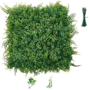 【Summervibes】VEVOR Artificial Plant Wall, 12PCS 20 x 20 in Artificial Boxwood Panels, Sun Protection Greenery Backdrop Privacy Hedge Fence, Fake Grass Screen for Wedding, Indoor, Outdoor Garden, Backyard