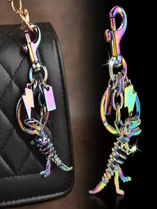 Dinosaur keychain skeleton key ring colourful pendant bag charm retro creative keychain