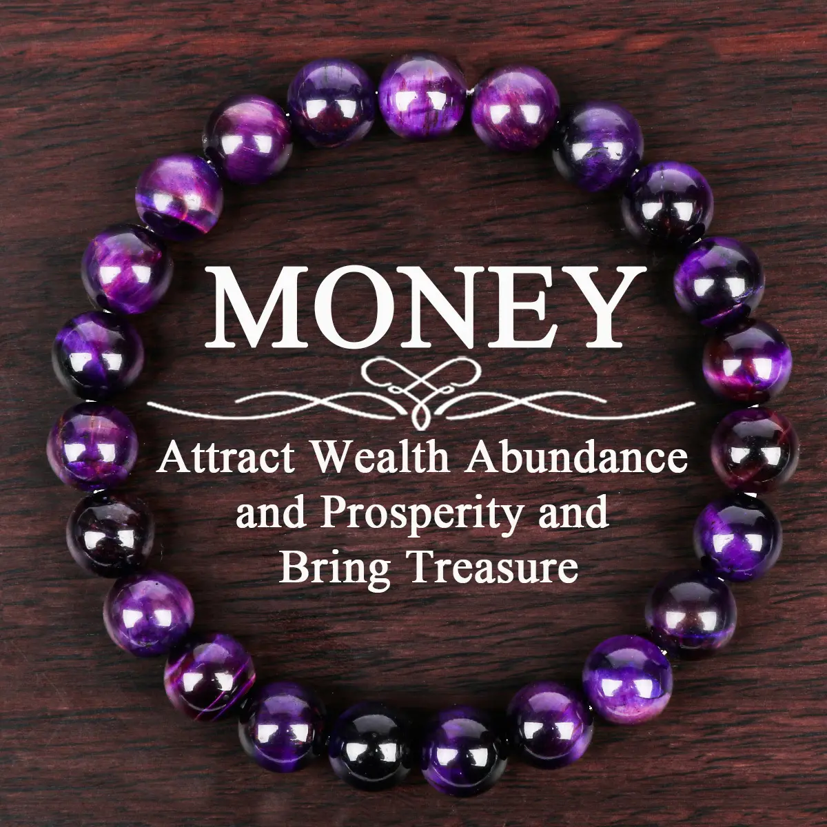 GADASLUY Beaded Tiger Eye Money Attraction Bracelet for Women and Men, Elastic Stretch Stone Jewelry to Attract Wealth & Prosperity, Tigers Eye, Unisex Names, Abundance, Costume