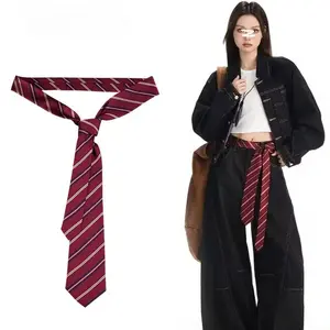 Tie belt multifunctional silk scarf American retro style belt unisex trendy accessory