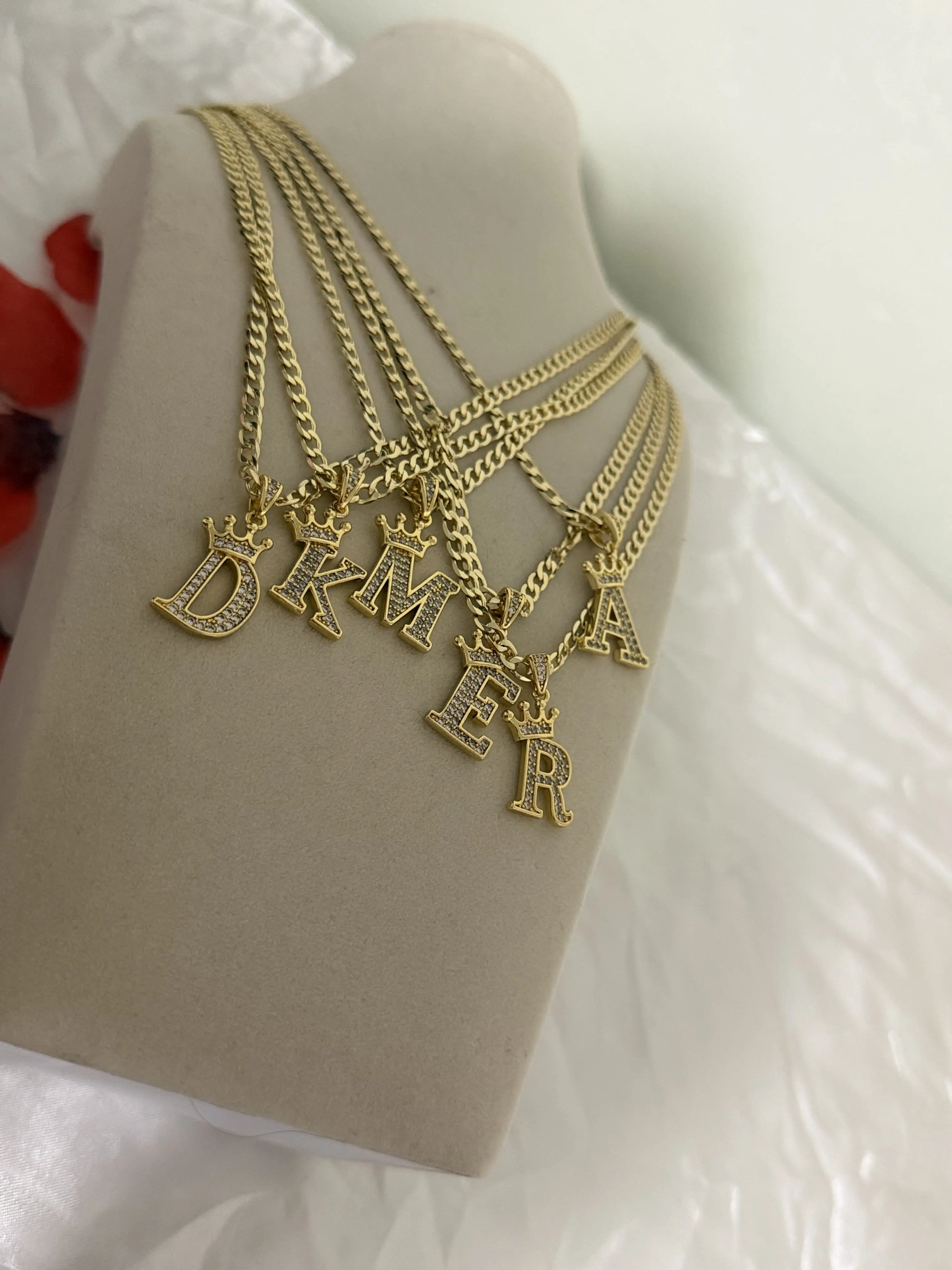 Gold Color Letter Initials Necklace Set for Women - Elegant Chain Design with Initial Pendants - Perfect for Everyday Wear