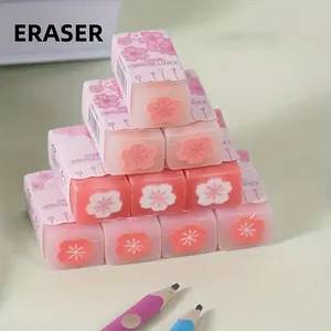 1/3/10pcs New Design Adorable Creative Pink Cherry Blossom Shaped Erasers, Suitable for Art, Writing and Drawing, Art Supplies, Ideal Gifts for Students and Loved Ones Top Choice for Christmas, Easter, Halloween and Children's Day Presents