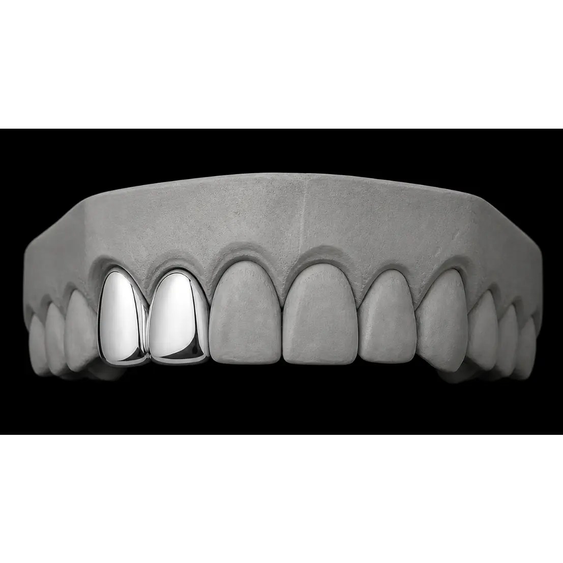 925 Silver Plated Double Tooth Grillz Cap