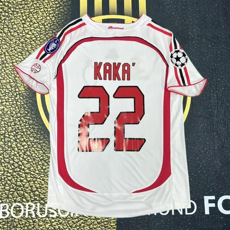 2006 2007 Away Retro White No.22 Kaka ShortSleeved Soccer Jersey
