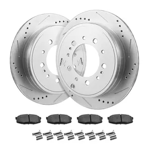 Father's Day Gift VEVOR Front and Rear Ceramic Brake Rotors Pads Kit for 2016-2021 Toyota Land Cruiser