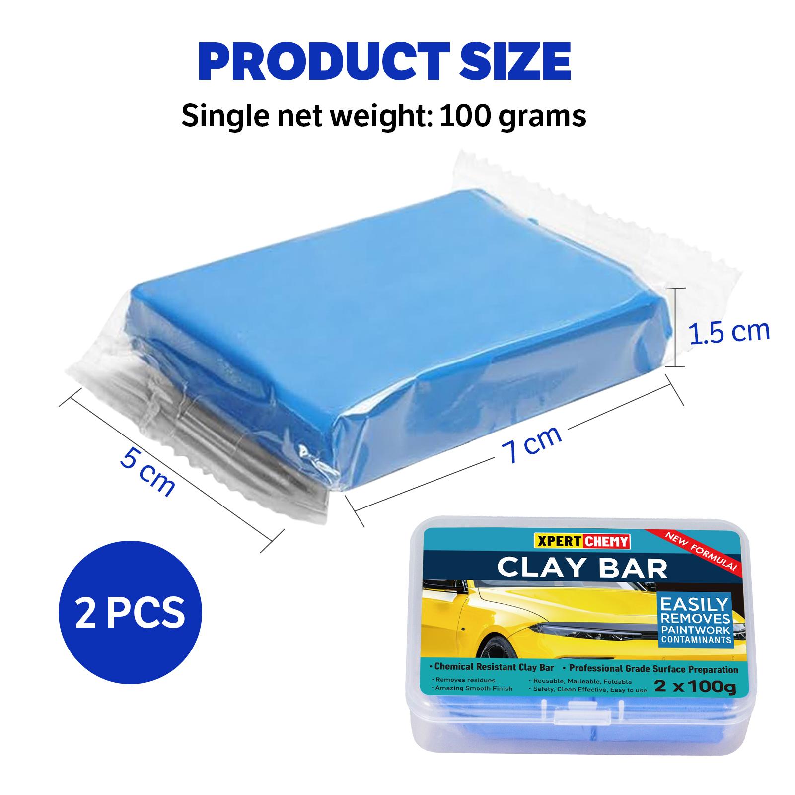 XPERTCHEMY Blue Car Clay Bar 2 Pack 200g(2x100g), Auto Detailing Premium Grade No Scratch Magic Clay Bars Cleaner Kit with Washing and Adsorption Capacity for Car Auto SUV, RV, Truck