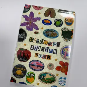 A5 Adhesive Girlhood Theme Sticker Book, Sticker Collage Pack, Sticker Paper, Decorative Sticker, Vintage Travel Memoir Album, 48 Pages, American Retro Style, Perfect for Memories