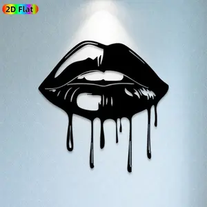 1pc Dripping Lips Metal Wall Art, Bold Dripping Lips Statue Mural, Ideal Gift for Valentine's Day, Halloween, Gothic & Edgy Decor Enthusiasts, Perfect for Living Room Wall & Garden Fence, Striking Statement for Modern Interiors, Modern Home Decor