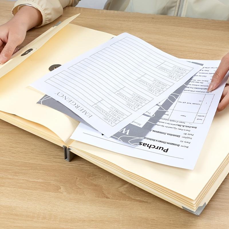 Multifunctional Document Organizer Binder - Expandable & Foldable File Folder with Label Tabs, Durable Paper Material, 12.99x10.71 Inches for Office, School, Home Organization - Bills, Receipts, Passport Storage