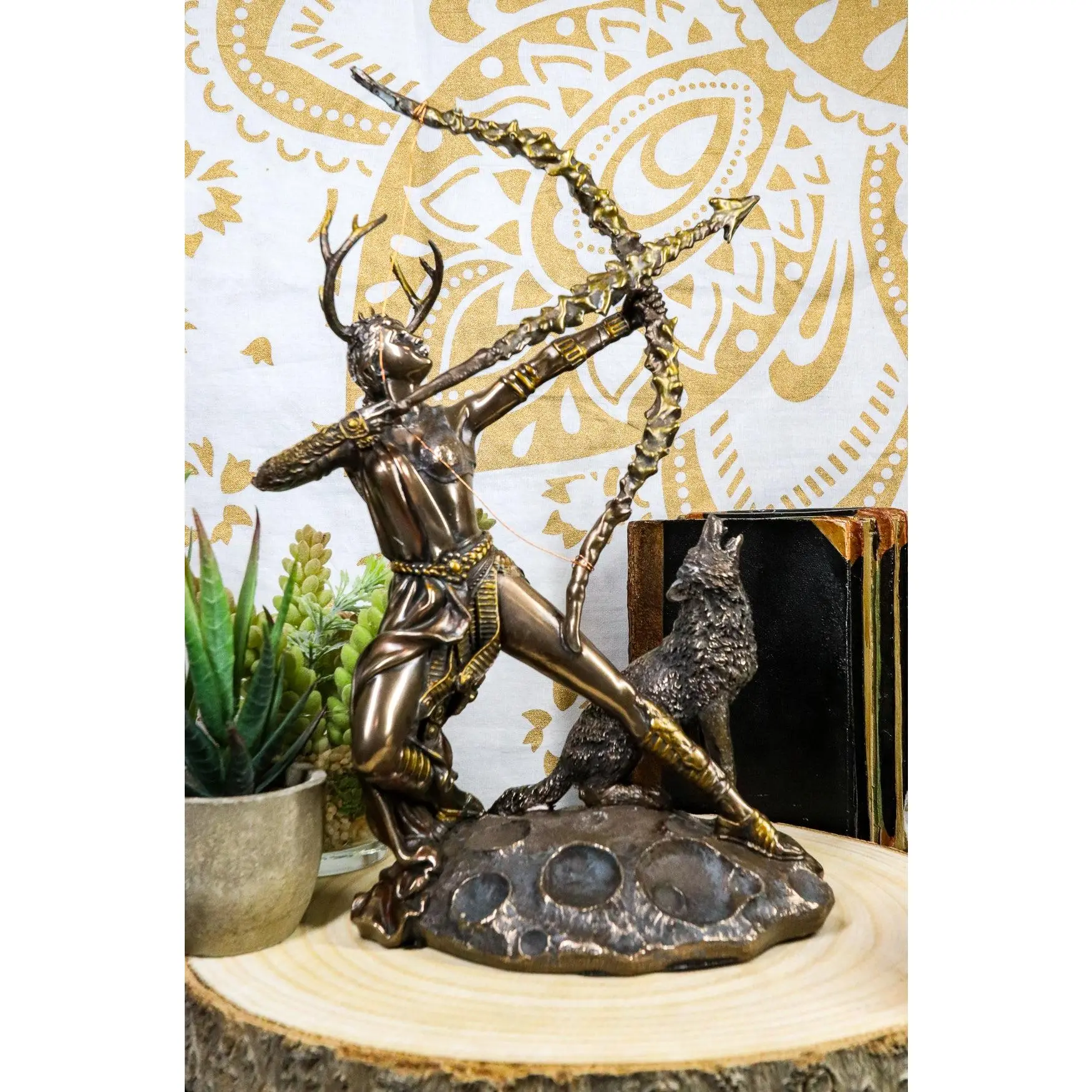 Ebros Gift Greek Goddess Artemis Figurine Roman Diana The Huntress Bearing Bow And Arrow Sculpture 11.5"H