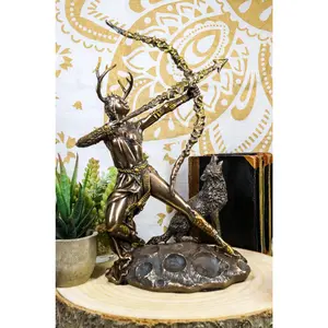 Ebros Gift Greek Goddess Artemis Figurine Roman Diana The Huntress Bearing Bow And Arrow Sculpture 11.5"H