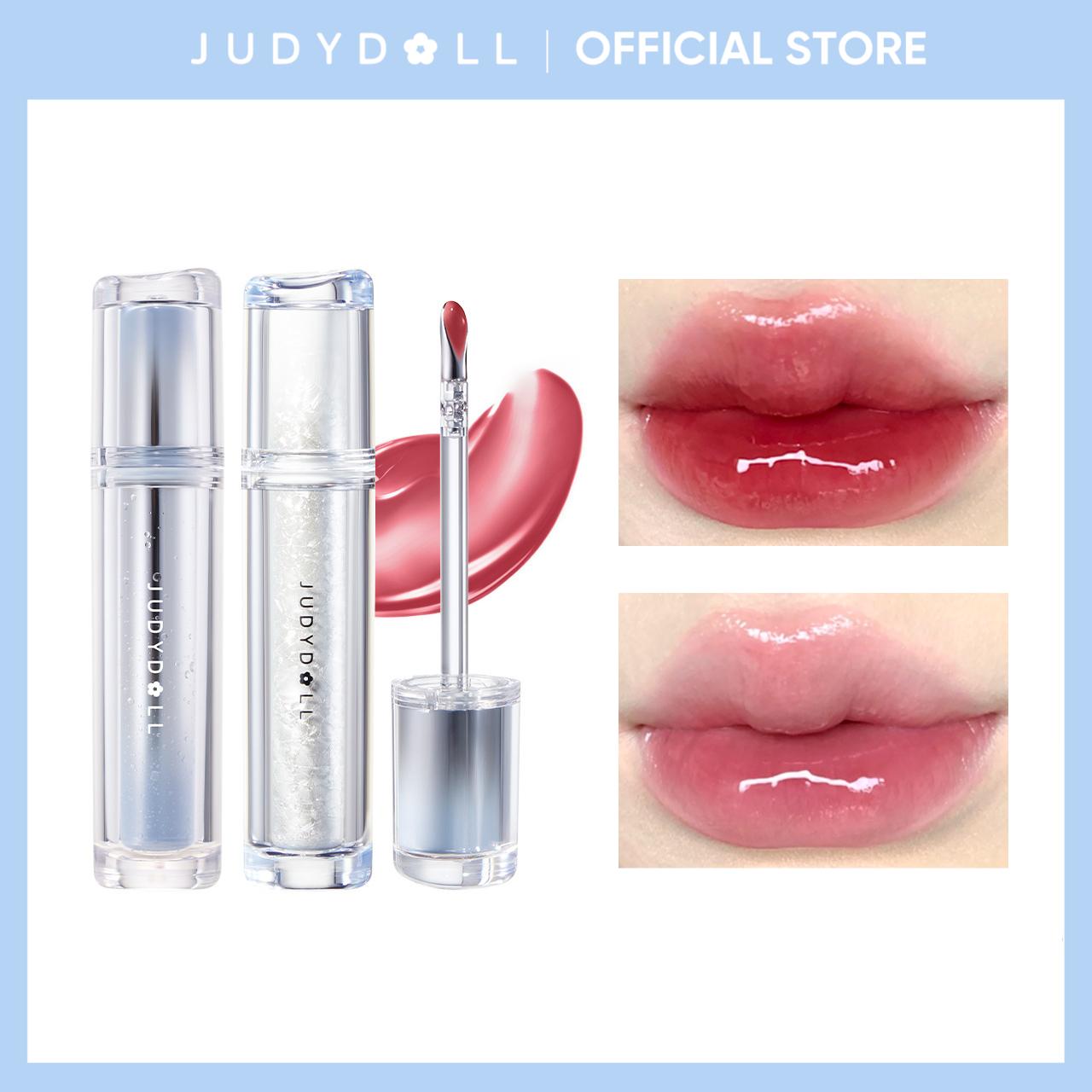 JUDYDOLL Ice Watery Lip Gloss, Blur, Mirror Lip Glaze, Glossy Lip Stain, Transfer-Proof, Metal Applicator, Waterproof, Long-Lasting, Moisturizing Shine, Hydrating, Buildable Color, Plumping, Not Easy To Fade, Lightweight, Summerwins